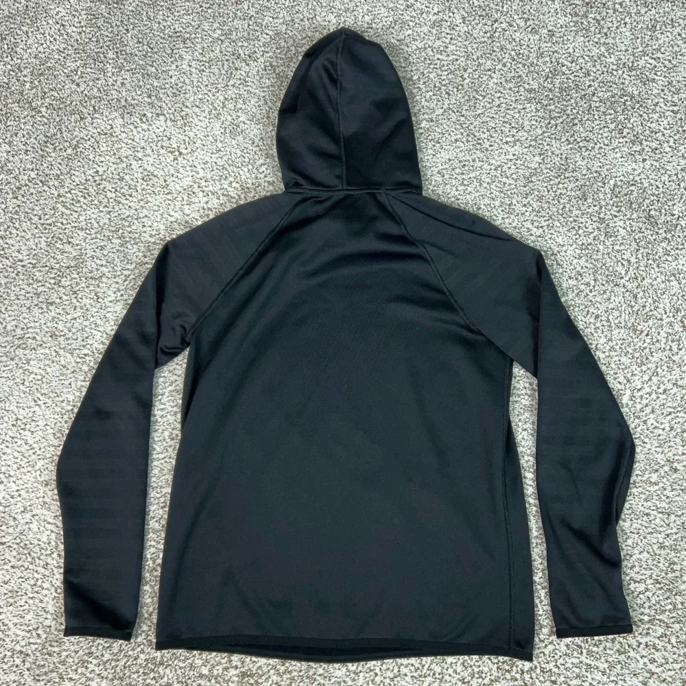 Nike Hoodie Womens Medium Black Activewear Therma FIT Logo Pullover Sweatshirt